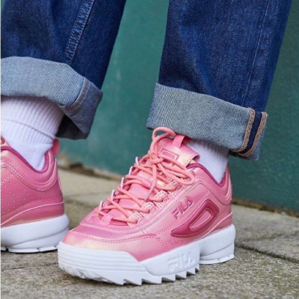 Fila disruptor II metallic pink size 9